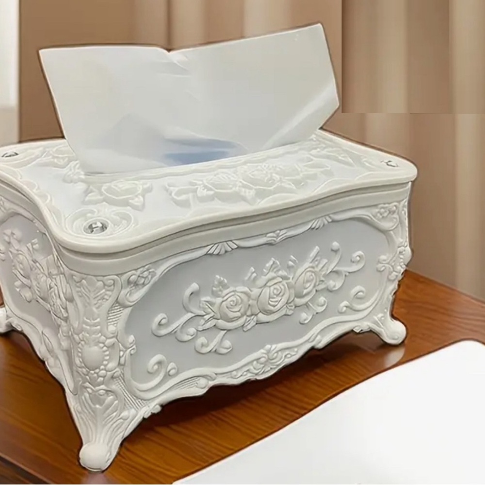 1pc European Style Tissue Box, Plastic Box Cover, Kleenex Dispenser Container♥️